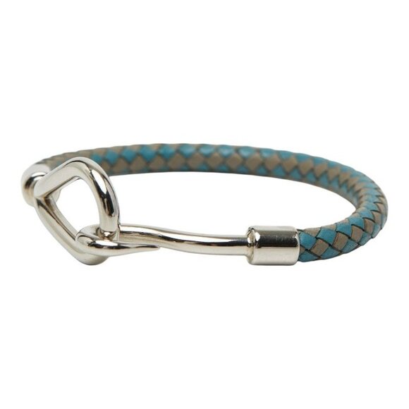 Hermes Intrecciato Jumbo Blue Gray Leather Metal main image 6